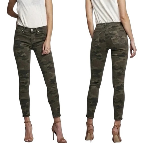 NWOT Hudson Midrise Nico Super skinny Ankle  Camo Jeans Green Soze 28 0100 - Picture 1 of 9
